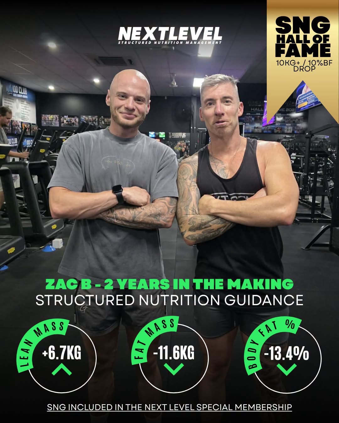 Zac B, 2 year results with structured nutrition guidance