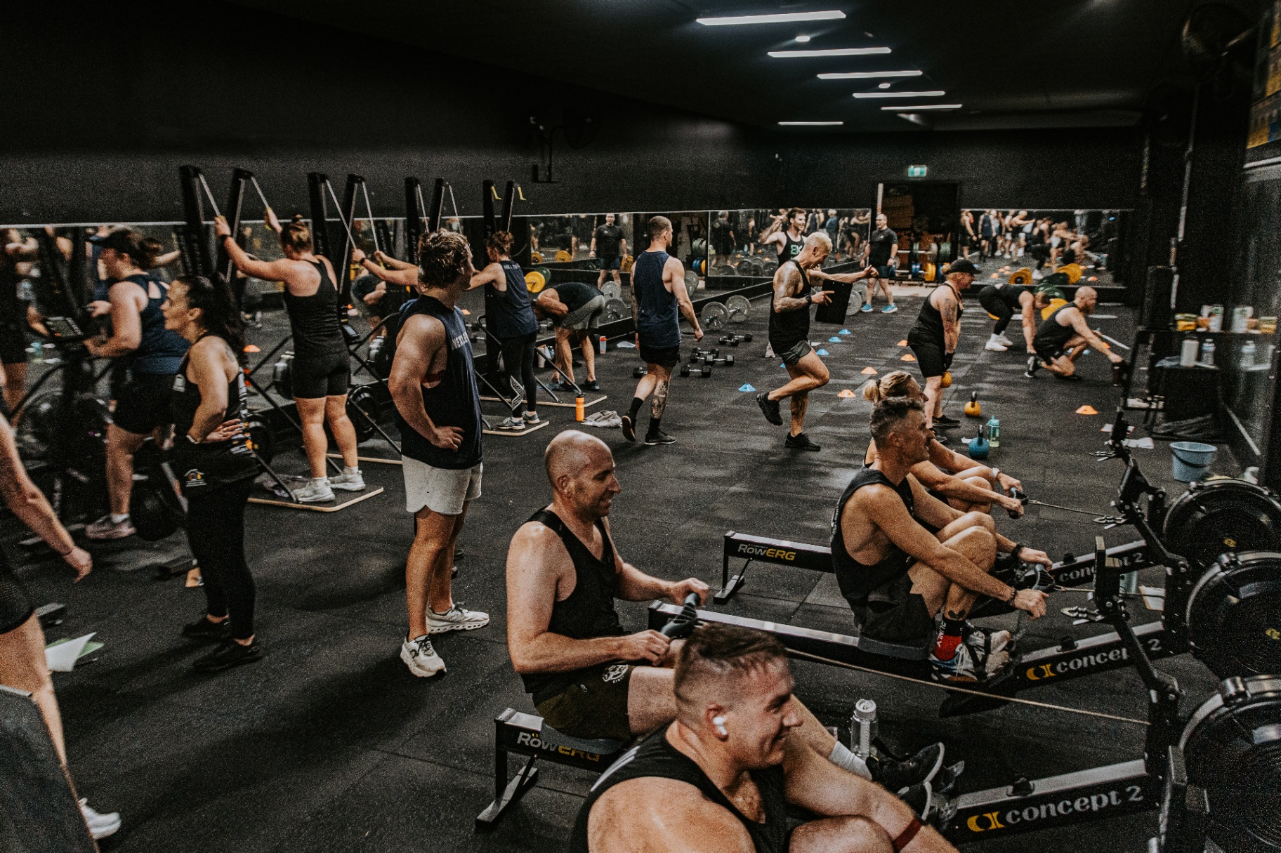 A full class running at Next Level Fitness