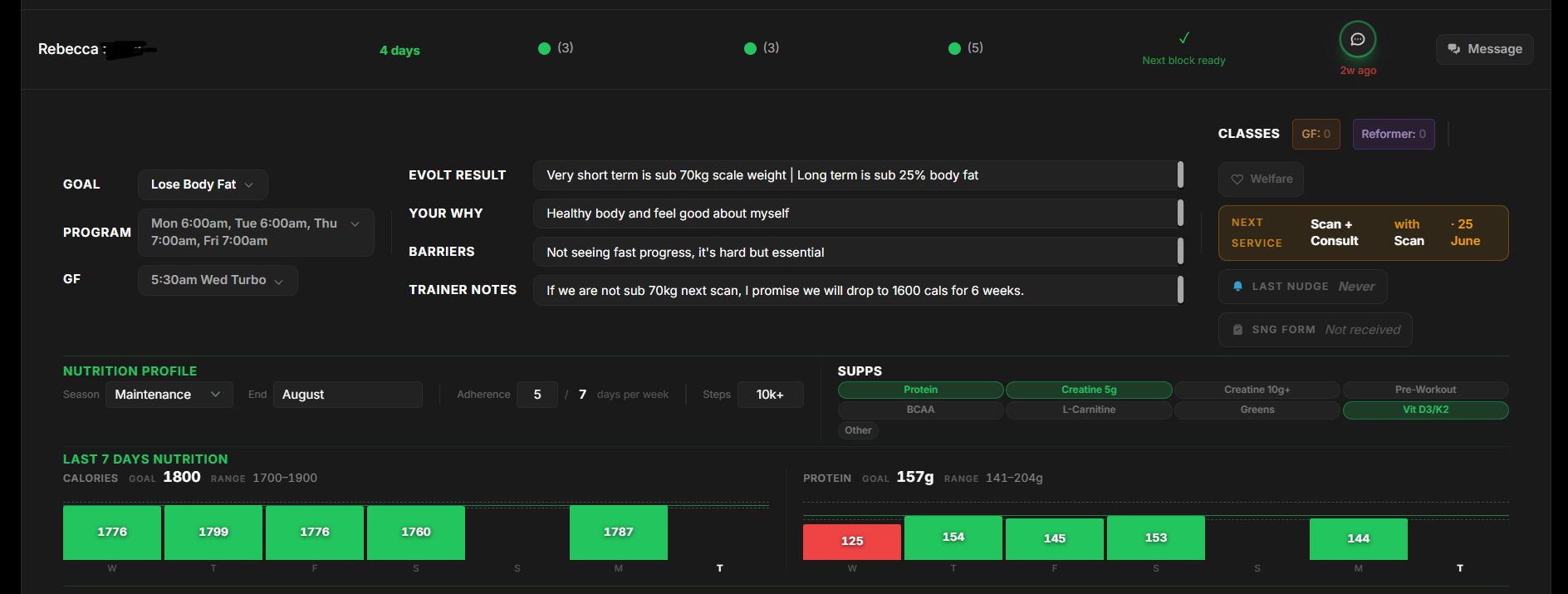 Next Gen Client Management dashboard