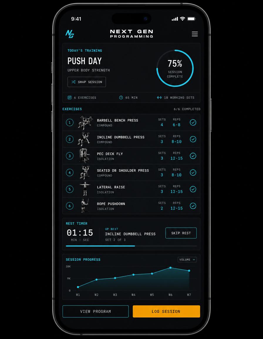 Next Gen Programming member app on a phone